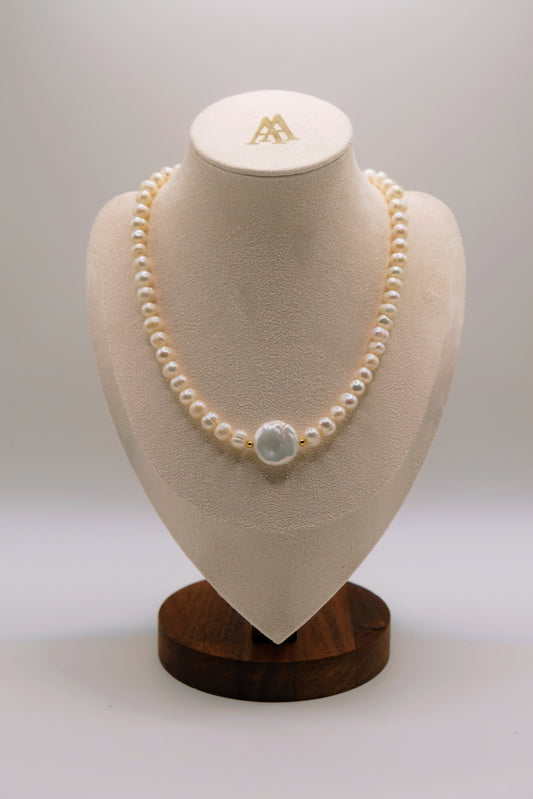 Natural Freshwater Baroque Pearl Chain