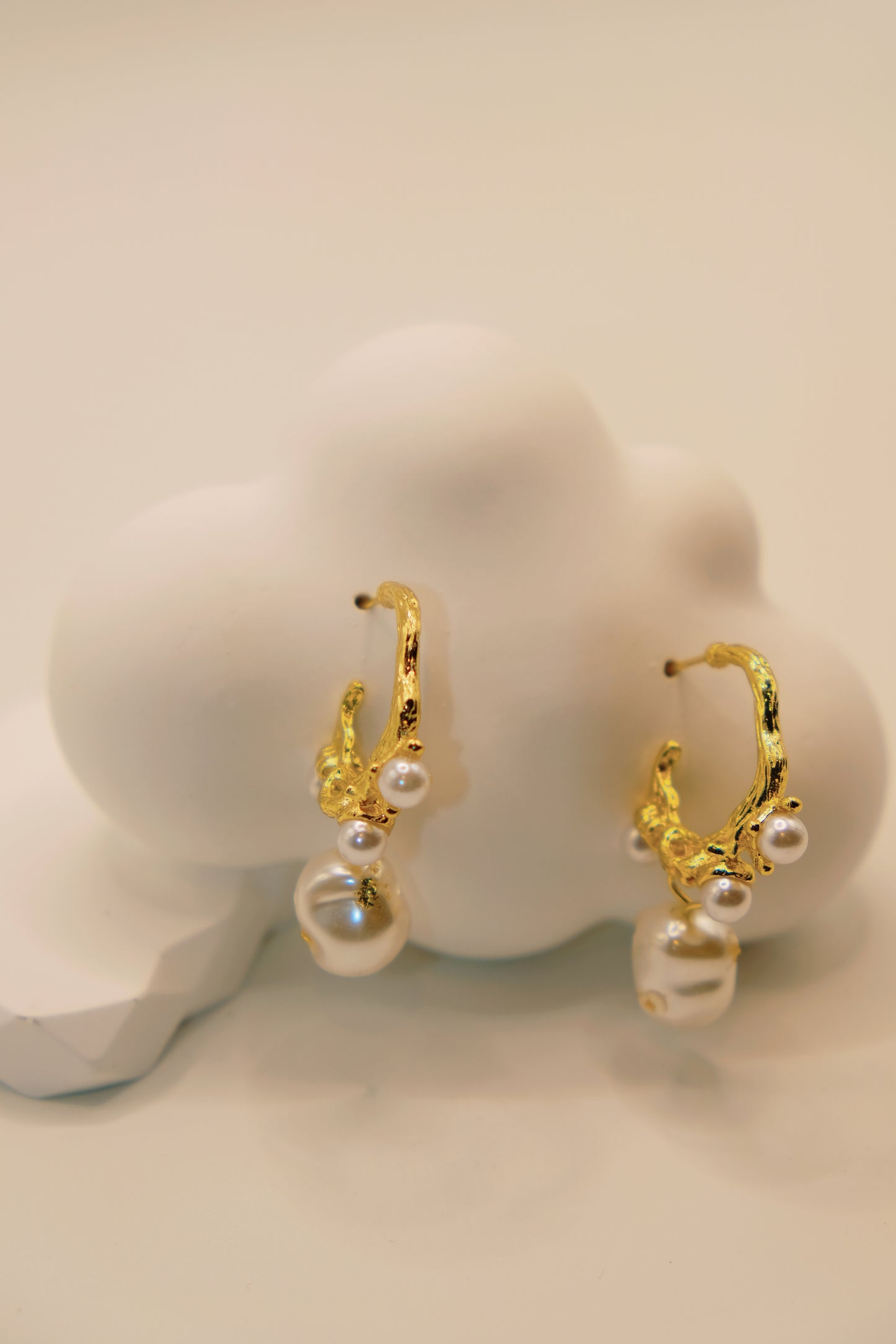Baroque Pearl Gold Foil Earrings
