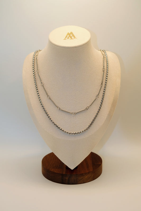 Double Layered Bamboo Chain Necklace