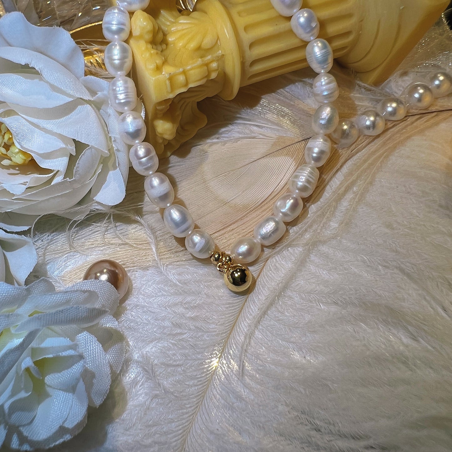 Gold Ball Pearl Bracelet