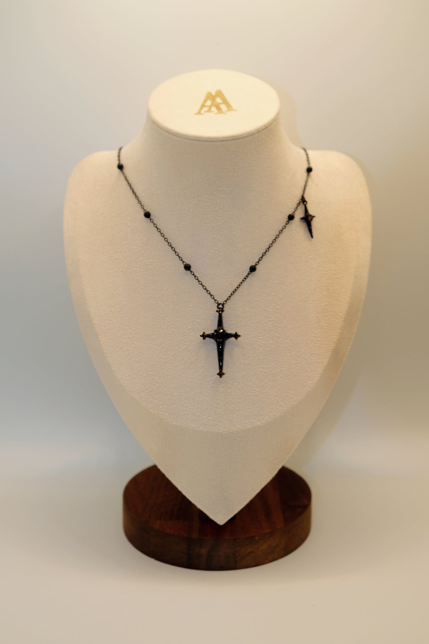 Butterfly Dance Series - Earth Butterfly+Starry Cross Layered Necklace